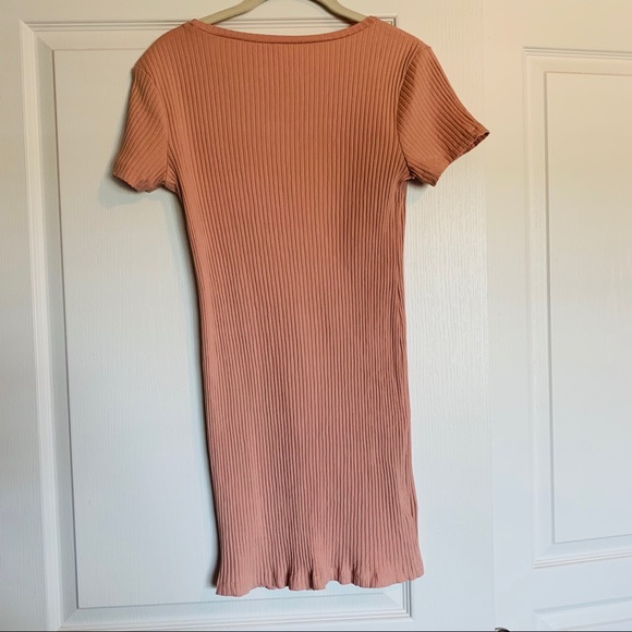 H&M Powder Pink Ribbed Bodycon Dress - Picture 4 of 6